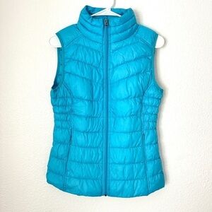 Blanc Noir Puffer Vest Women’s S Blue Full Zip Down Insulated Outerwear